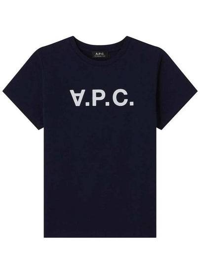 Logo Print Crew Neck Short Sleeve T-Shirt Navy - A.P.C. - BALAAN 2