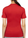 Women's Golf Serafino Classic Short Sleeve PK Shirt Red - HYDROGEN - BALAAN 5