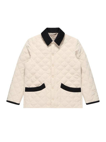 Men's Corduroy Quilted Jacket Ivory - SOLEW - BALAAN 1