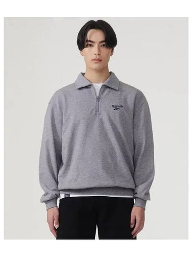 Vector half zip up sweatshirt melange gray - REEBOK - BALAAN 1