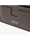 T-Line Logo Grain Leather Card Wallet Brown - TOM FORD - BALAAN 4