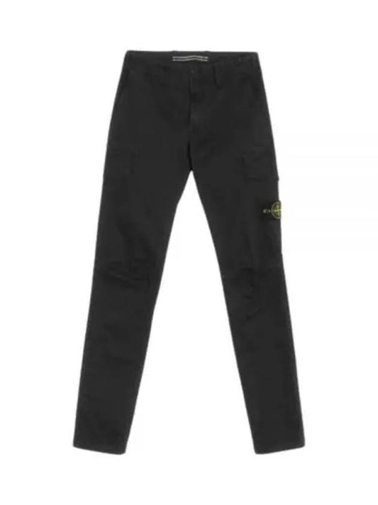 Men's Wappen Logo Cargo Straight Pants Black - STONE ISLAND - BALAAN 2