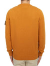 Logo Patch Crew Neck Wool Knit Top Orange - STONE ISLAND - BALAAN 5