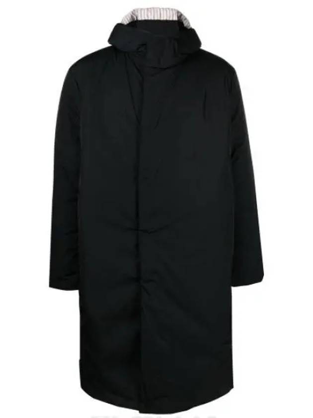 Poly Twill Tech Hooded Down Fill Duffle Coat Black - THOM BROWNE - BALAAN 2