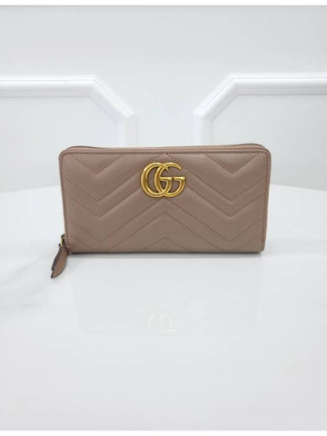 GG Marmont Around Long Wallet Pink 443123 - GUCCI - BALAAN 1