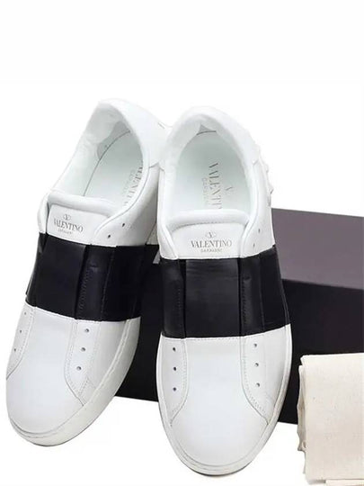 Men's Hidden Banding Low Top Sneakers White Black - VALENTINO - BALAAN 2