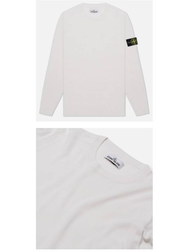 Light Wool Crewneck Knit Top White - STONE ISLAND - BALAAN 5