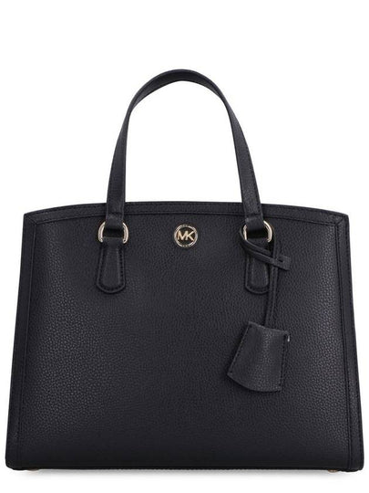 Chantal Medium Pebbled Leather Tote Bag Black - MICHAEL KORS - BALAAN 2