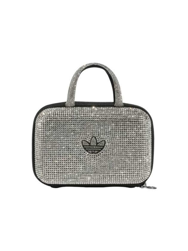 Rhinestone Clutch Bag Silver Metallic - ADIDAS - BALAAN 1