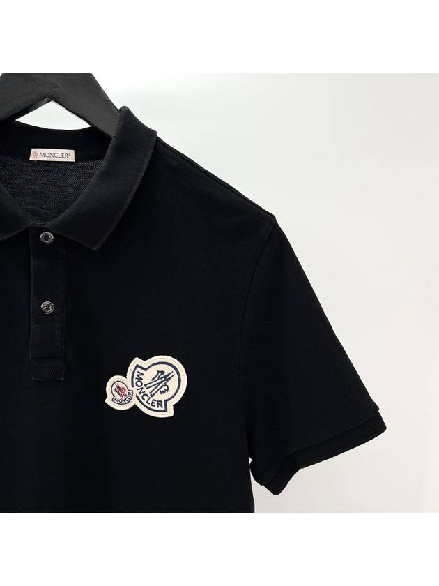 Big logo short sleeve collar t shirt black L size - MONCLER - BALAAN 5