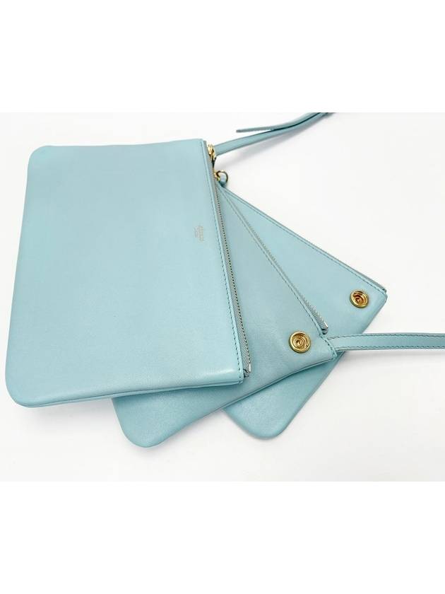 Baby blue mint trio bag 3 stage zipper cross 4VCEB21489 - CELINE - BALAAN 3