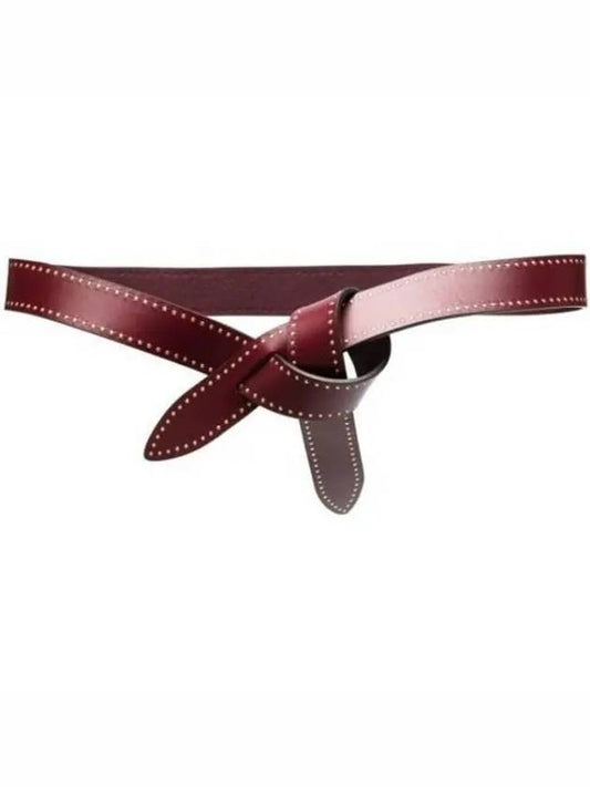 Lecce Knotted Leather Belt Red - ISABEL MARANT - BALAAN 2