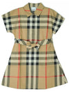 Kids Tie Waist Check Dress 8053855 - BURBERRY - BALAAN 2