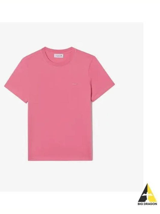 Women s Stitch Point Croc Short Sleeve T Shirt Deep Pink - LACOSTE - BALAAN 1