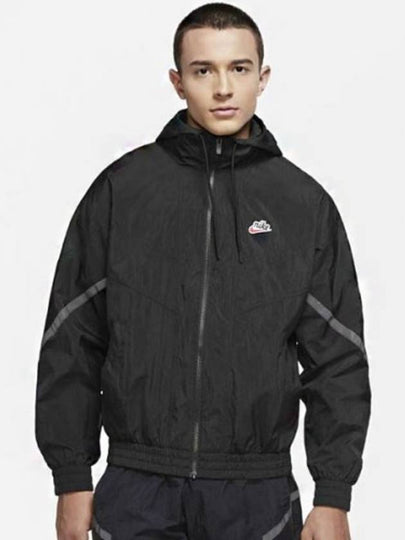 NSW Heritage Woven Hooded Windbreaker Black - NIKE - BALAAN 2