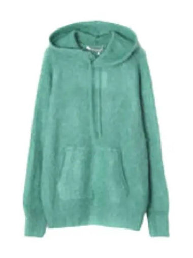 BRUSHED SUPER KID MOHAIR KNIT P O PARKA JADE GREEN A23AP01KM - AURALEE - BALAAN 1