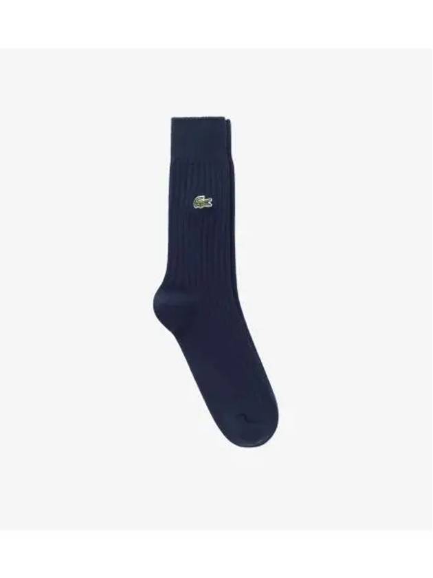 Men s Basic Rib Tissue Gentleman Socks Navy - LACOSTE - BALAAN 1