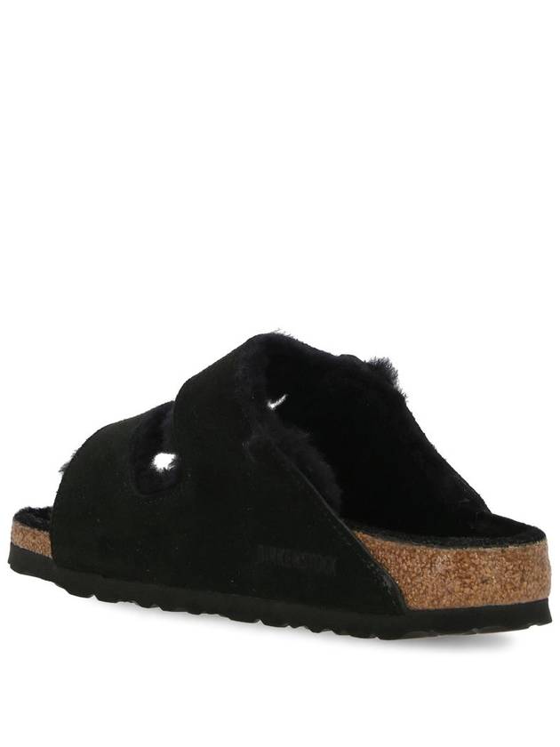 'Arizona' Black Sandals With Logo Lettering On The Buckle In Suede Woman - BIRKENSTOCK - BALAAN 3