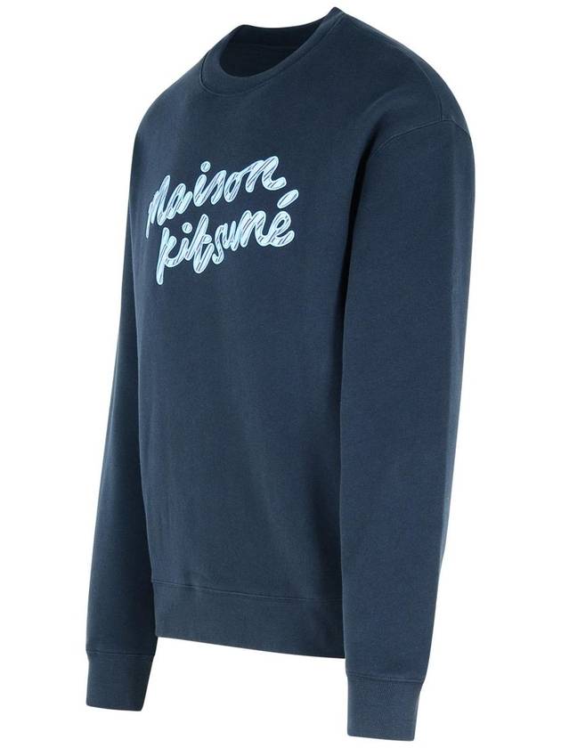 Handwriting Striped Comfort Sweatshirt Navy - MAISON KITSUNE - BALAAN 3