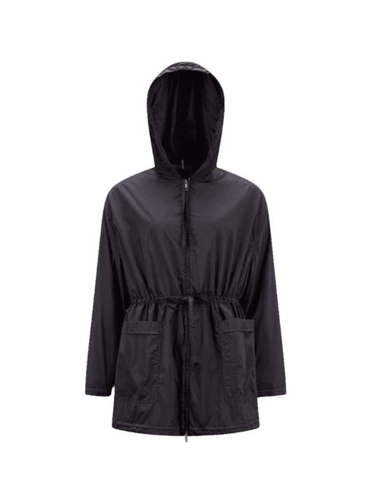 Suir Hoodie Rain Zip-Up Jacket Black - MONCLER - BALAAN 1