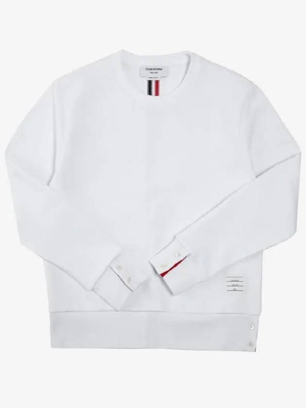 Center Back Stripe Crewneck Sweatshirt White - THOM BROWNE - BALAAN 3