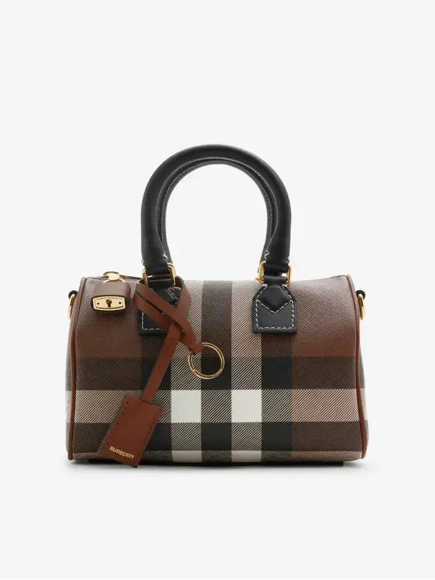 Checke Zipper Small Tote Bag Dark Brown - BURBERRY - BALAAN 2