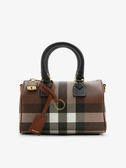 Checke Zipper Small Tote Bag Dark Brown - BURBERRY - BALAAN 2