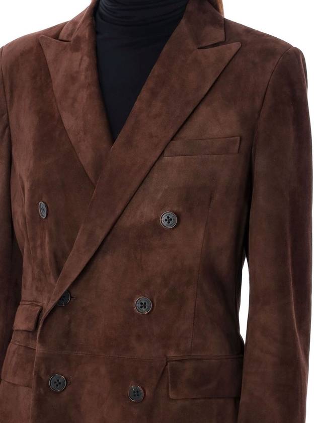 Suede double-breasted blazer - RALPH LAUREN - BALAAN 3