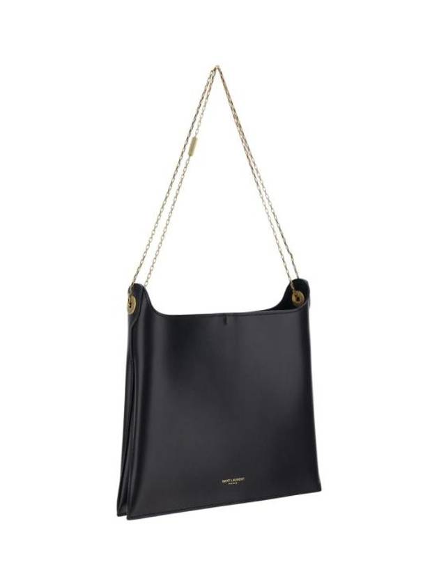 Logo Print Shoulder Bag Black - SAINT LAURENT - BALAAN 3