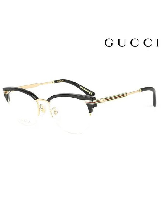 Eyewear Acetate Glossy Glasses Black Gold - GUCCI - BALAAN 2