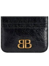 Embellished Logo Leather Card Wallet Black - BALENCIAGA - BALAAN 2