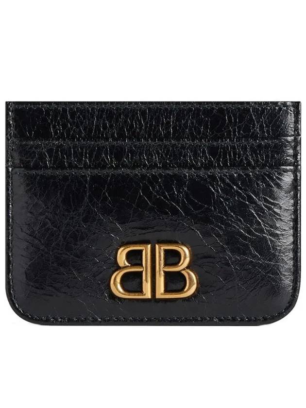 Embellished Logo Leather Card Wallet Black - BALENCIAGA - BALAAN 2