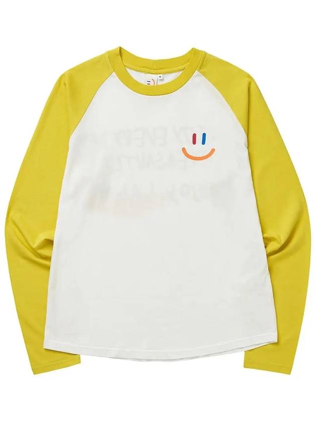 LaLa Raglan Long Sleeve T-Shirt Yellow - LALA SMILE - BALAAN 3