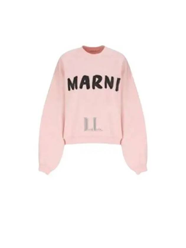 Logo Print Cotton Sweatshirt Pink Gummy - MARNI - BALAAN 2