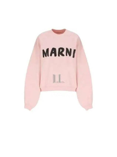 Logo Print Cotton Sweatshirt Pink Gummy - MARNI - BALAAN 2