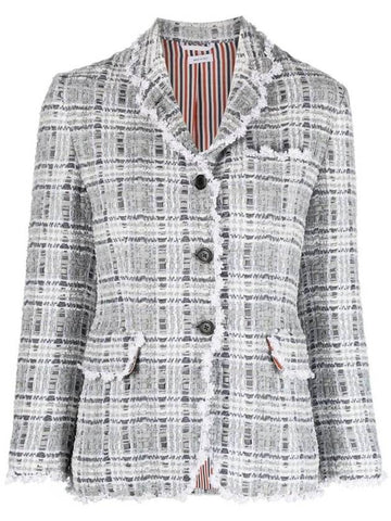 crochet trim single-breasted blazer FBC700EE0610 - THOM BROWNE - BALAAN 1