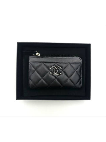 In Stock 23K Lambskin Zipper Roll Card Wallet Black AP3630 - CHANEL - BALAAN 1