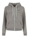 Pony Embroidery Cotton Zip-up Hoodie Grey - POLO RALPH LAUREN - BALAAN 1