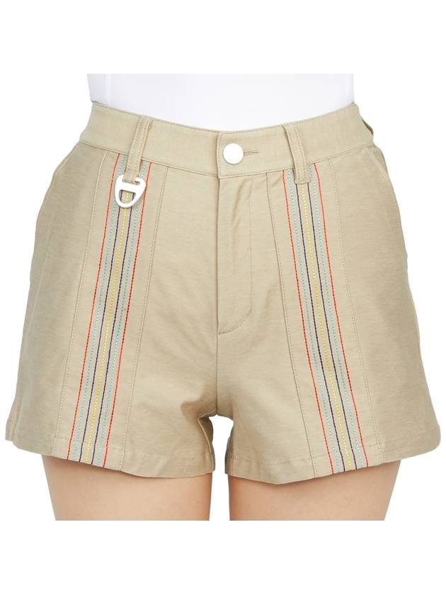 Women's Triple Rain Jersey Shorts Beige - HORN GARMENT - BALAAN 7