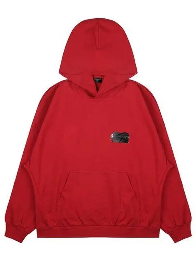 Logo Tape Hoodie Red - BALENCIAGA - BALAAN 2