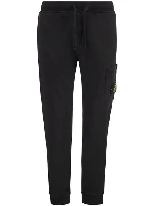 Wappen Patch Cotton Fleece Track Pants Black - STONE ISLAND - BALAAN 2