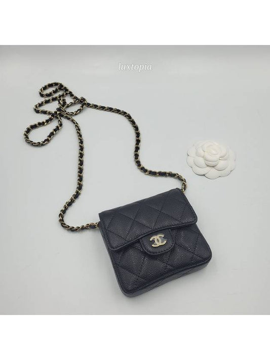 Women s Mini Bag Classic Caviar Black Gold AP3259 - CHANEL - BALAAN 1