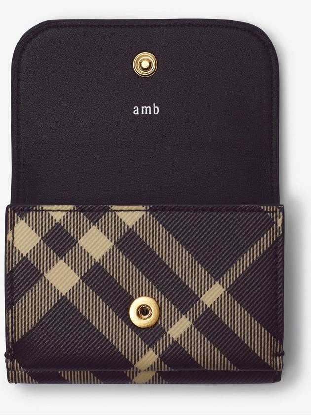 Check Compact Half Wallet Black - BURBERRY - BALAAN 3