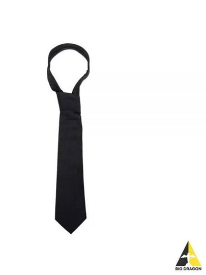 Stripe Silk Blend Necktie Black - SAINT LAURENT - BALAAN 2