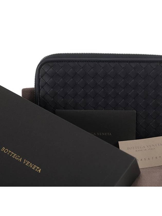 Zip-Up Around Leather Long Wallet Navy - BOTTEGA VENETA - BALAAN 8