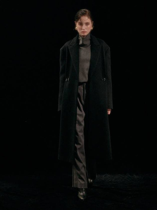 cashmere blend double coat black - CLAIR DE SAGE - BALAAN 1