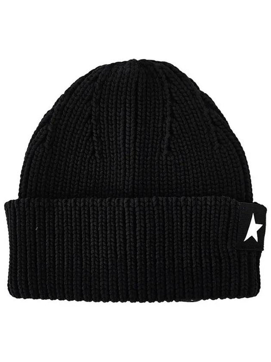 Star Patch Ribbed Beanie Hat Black GUP01035 P000599 90100 - GOLDEN GOOSE - BALAAN 2
