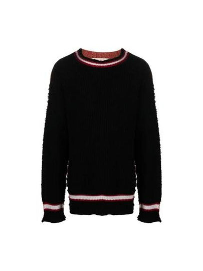 Wool Blend Bicolor Knit Top Black - MARNI - BALAAN 2