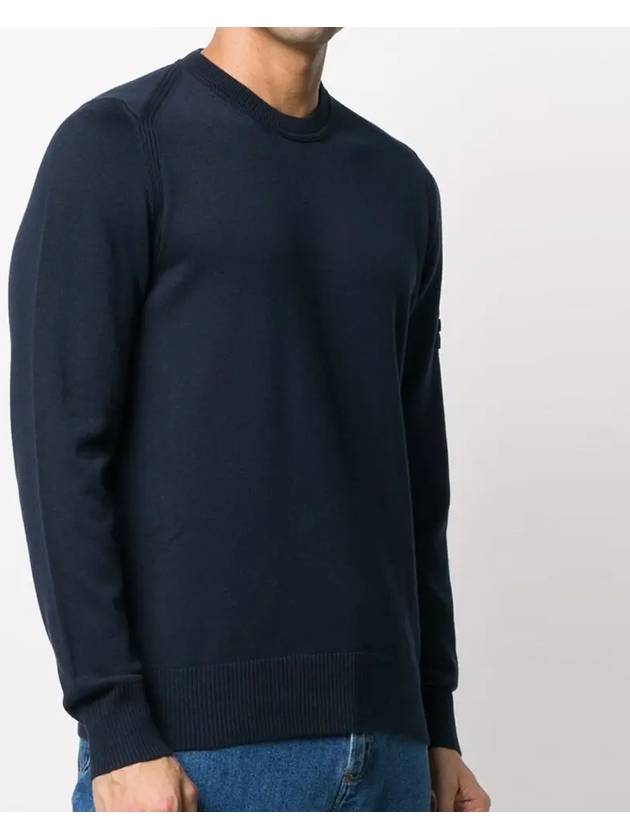 Men's Logo Wappen Knit Top Navy - STONE ISLAND - BALAAN 4