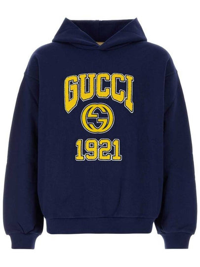 Cotton Jersey Hoodie Blue - GUCCI - BALAAN 2